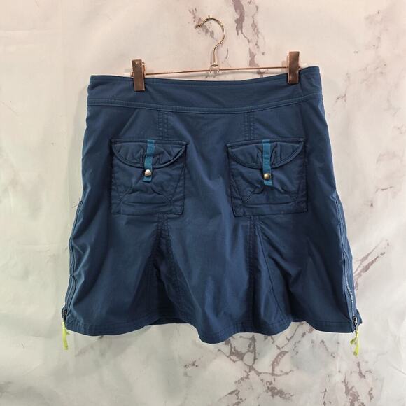 Title Nine Skirt Womens 4 Small Blue Green Skort Stretch Pleated Trailmix - Picture 1 of 13